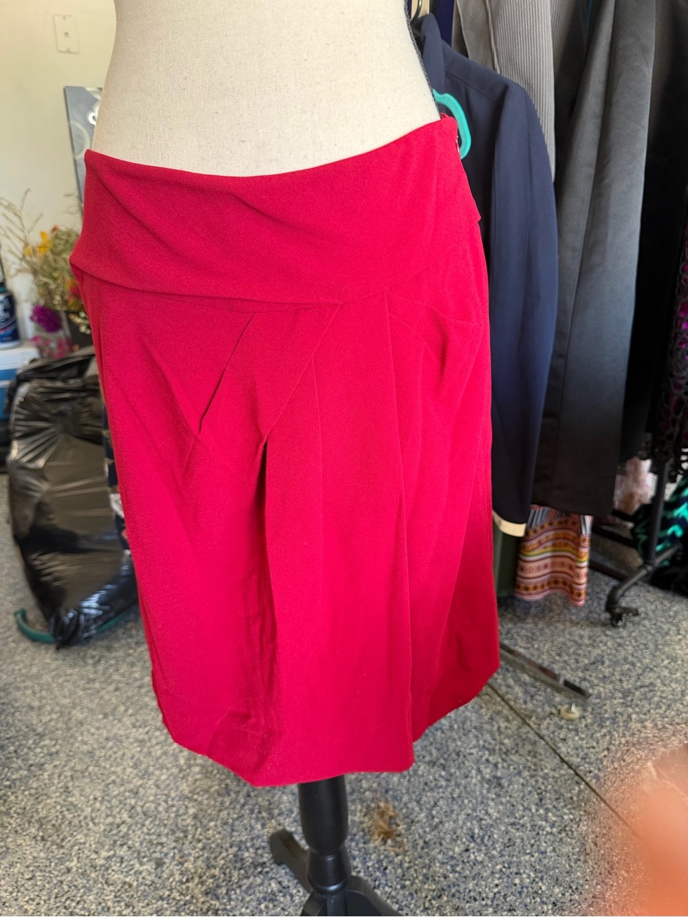 Diane Von Furstenberg Vibrant Red A-Line Skirt